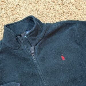 Ralph Lauren Polo Full Zip Black Polartec Fleece Jacket Boys XL 18-20